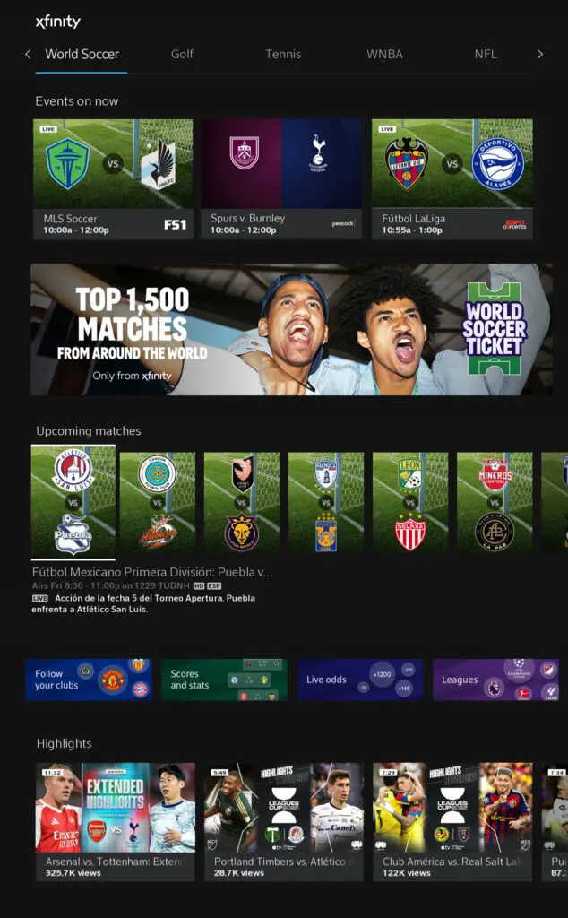 Xfinity World Soccer Ticket
