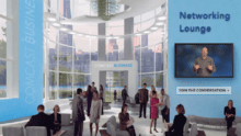 Rendering of the Comcast Business Conference networking lounge