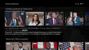 The Election Central hub on Xfinity X1 hub.