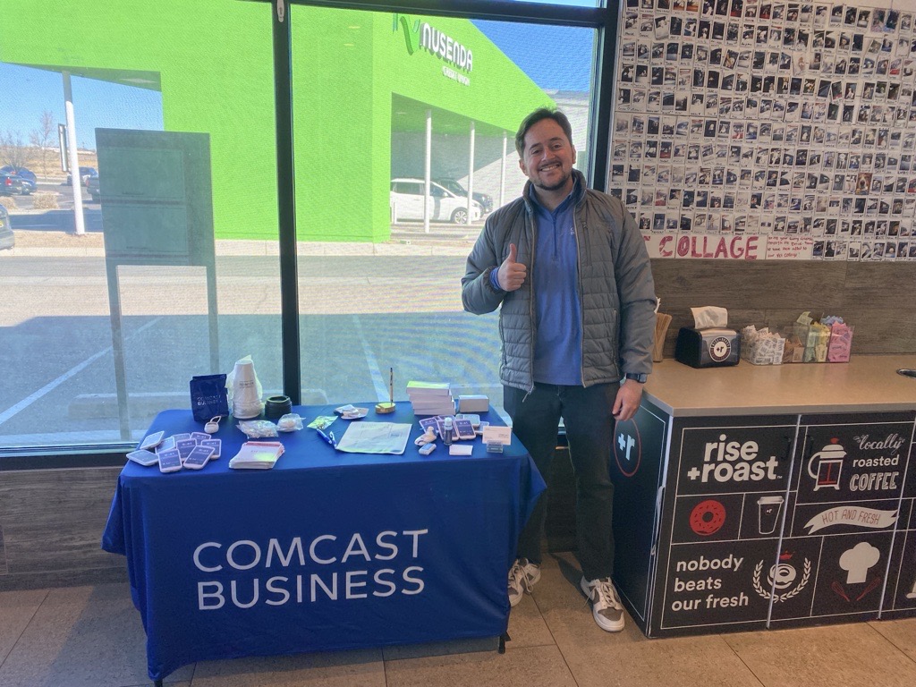 Comcast Business table in Rise and Roast